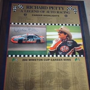 Richard Petty framed career highlights/ signed